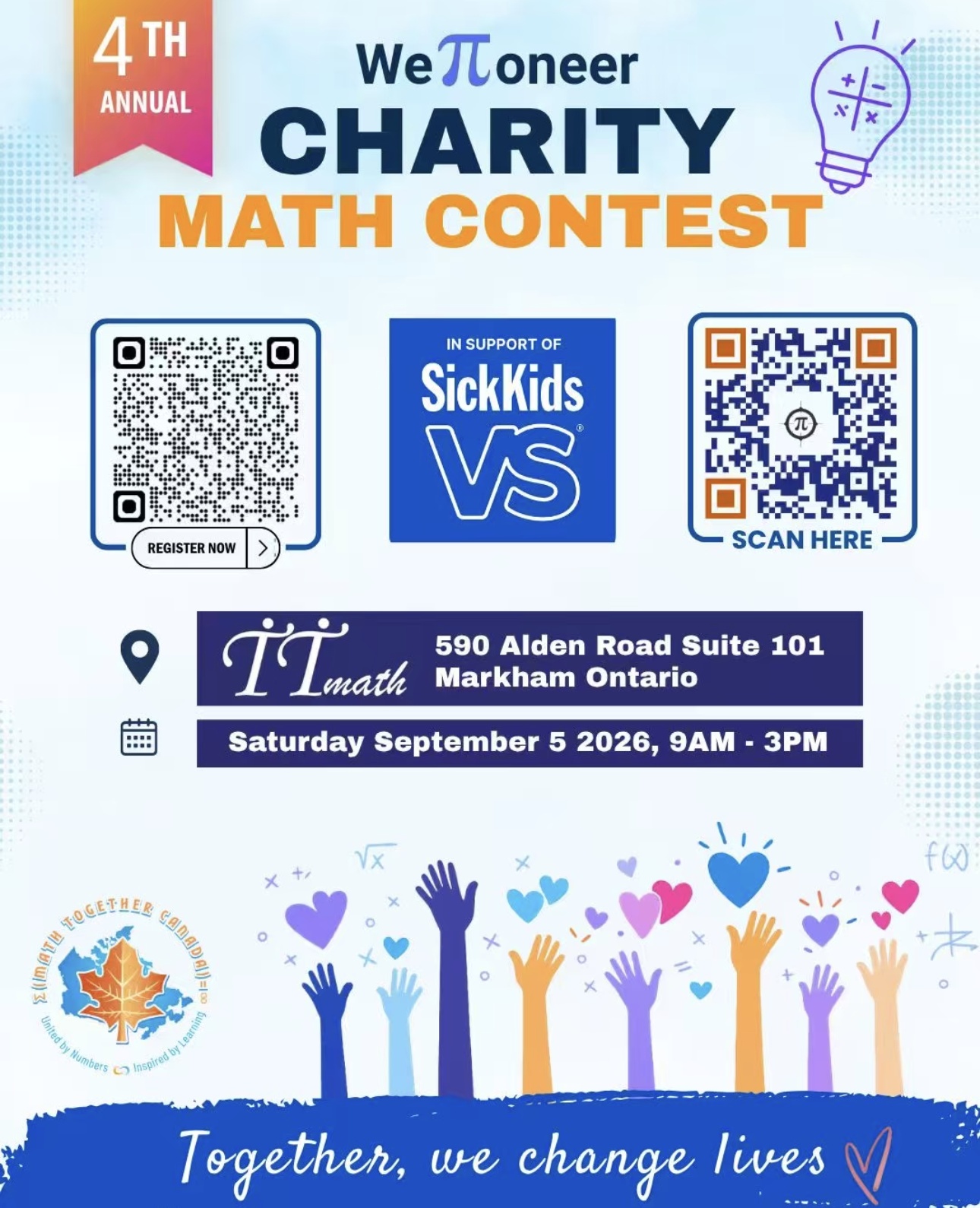 4th Annual We Pi(π)oneer Charity Math Contest 2026 poster
